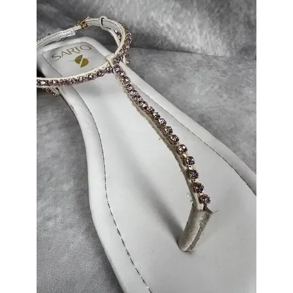 FRANCO SARTO Nolita Embellished Ankle Strap Sandal SIZE 6 M - Picture 3 of 8